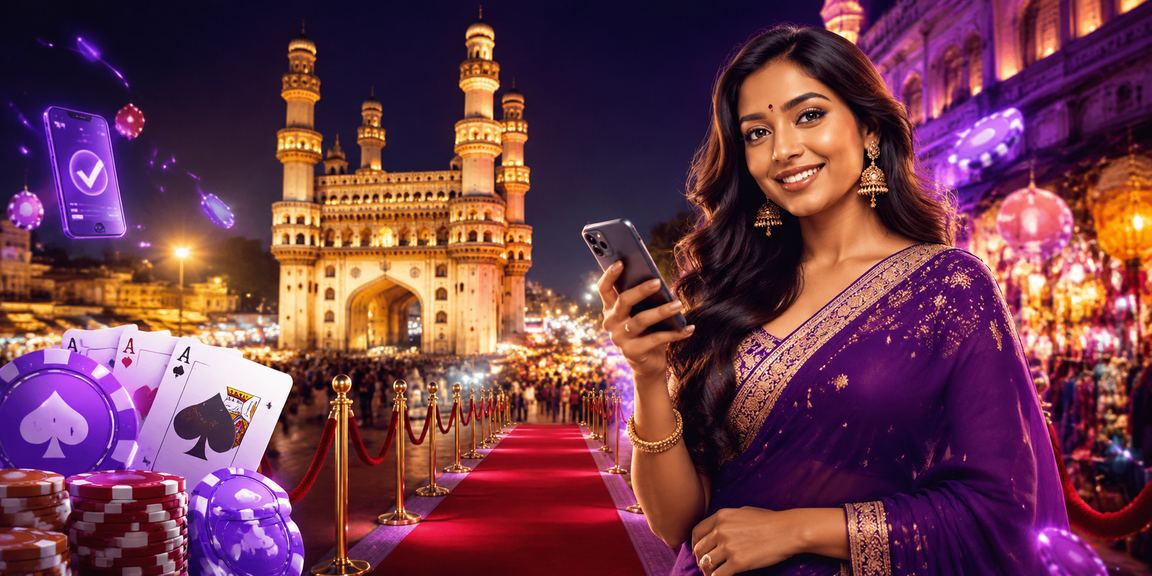Night market entertainment scene in Hyderabad with poker theme